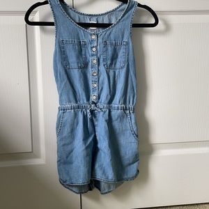 Girls denim romper
